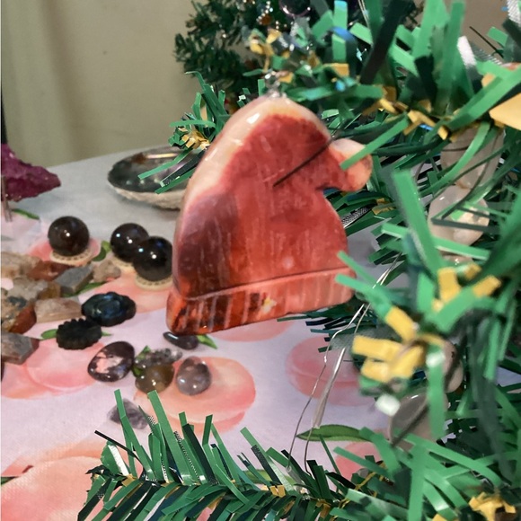 Mookaite crystal Santa hat ornament - Picture 1 of 2